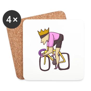 Rennrad King Radfahrer - Untersetzer (4er-Set) - Weiß - Vorne