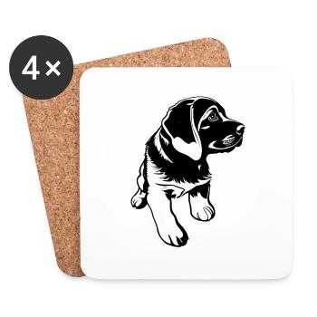 Labrador, propriétaire du chiot Labrador Retriever - Dessous de verre (lot de 4) - blanc - Devant