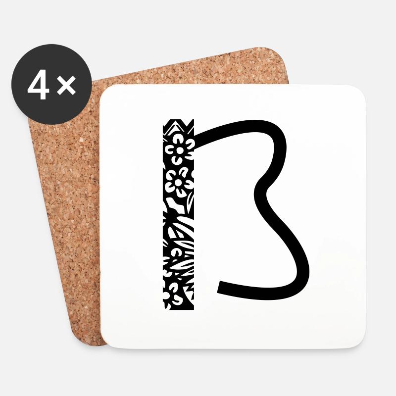 Buchstabe ß - Untersetzer (4er-Set) - Weiß