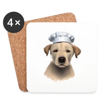 Hundewelpe Kochen Golden Retriever Gastronom Hunde - Untersetzer (4er-Set) - Weiß - Vorne