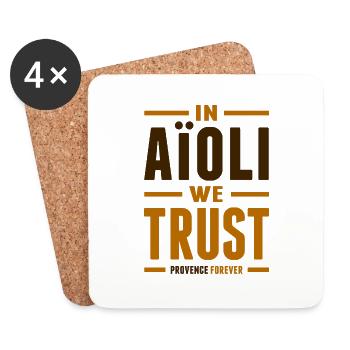 In Aïoli we trust - Dessous de verre (lot de 4) - blanc - Devant