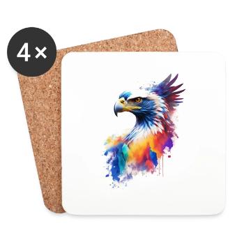 Aquarelle Adler - Dessous de verre (lot de 4) - blanc - Devant