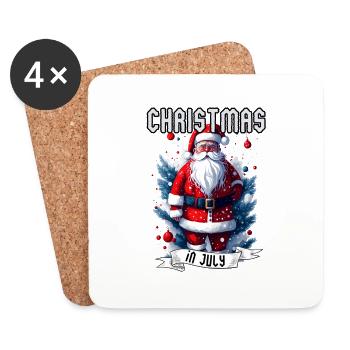 Noël en juillet - Dessous de verre (lot de 4) - blanc - Devant