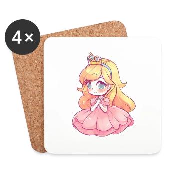 Sentez-vous comme des rois dans cet élégant design de princesse - Dessous de verre (lot de 4) - blanc - Devant