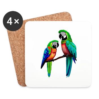 Budgie Bird Cockatiel Bird Propriétaire - Dessous de verre (lot de 4) - blanc - Devant