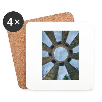 Säulenturm der Pfalz Blick in den Himmel - Untersetzer (4er-Set) - Weiß - Vorne