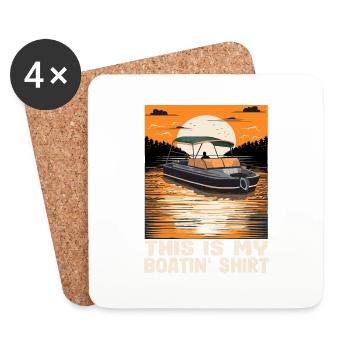 C’est mon lac Boatin Shirt comme le bateau à moteur - Dessous de verre (lot de 4) - blanc - Devant