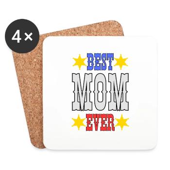 Best Mamma ever - best mom ever. - Coasters (set of 4) - white - Front
