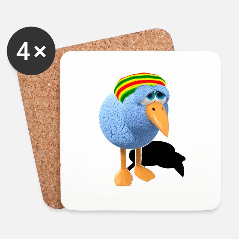 Reggae Bird Peter - Untersetzer (4er-Set) - Weiß