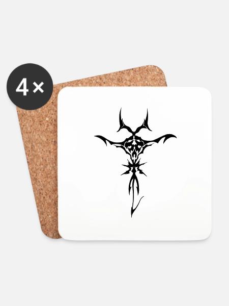 Tattoo Tribal Style - Untersetzer (4er-Set) - Weiß