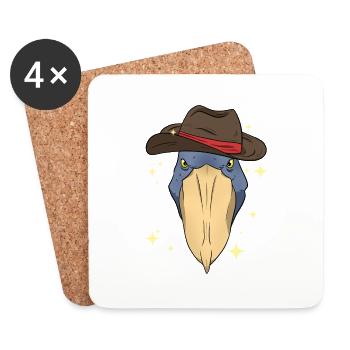 Shoebill Bird Ornithologist Forest I Gift - Coasters (set of 4) - white - Front