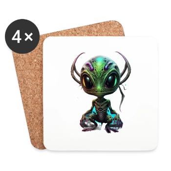 Galaxy Animal - Dessous de verre (lot de 4) - blanc - Devant
