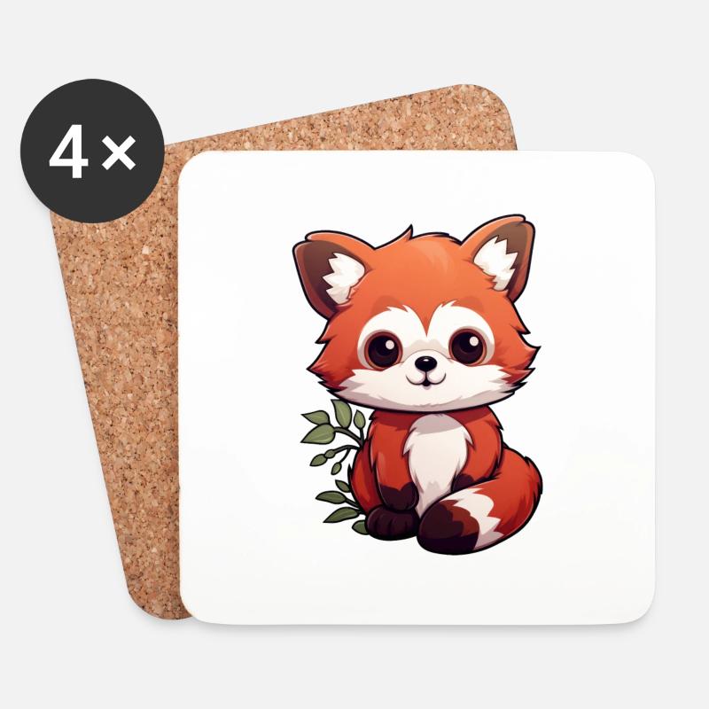 Roter Panda kleiner Panda - Untersetzer (4er-Set) - Weiß