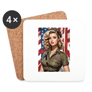 Pinup - Untersetzer (4er-Set) - Weiß - Vorne