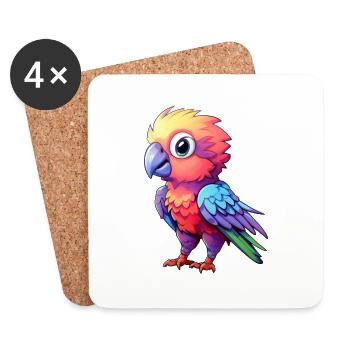 Parrot Baby - Coasters (set of 4) - white - Front