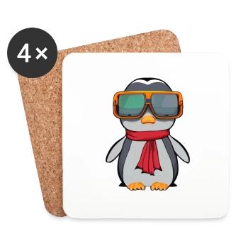 Niedlicher kleiner Pinguin - Untersetzer (4er-Set) - Weiß - Vorne