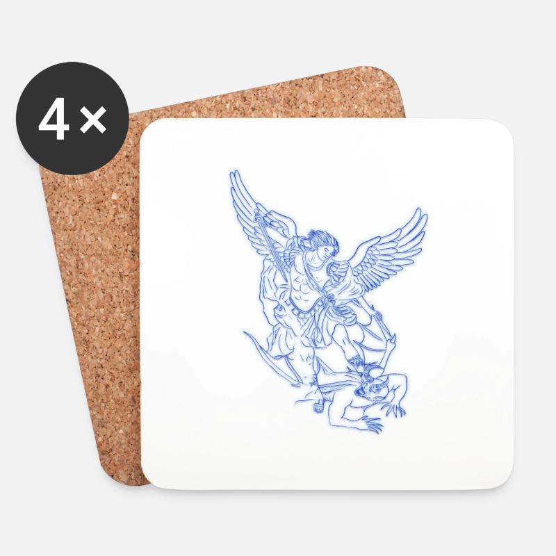 Michele Arcangelo San Angeli Cristiani San SNK - Sottobicchieri (set da 4 pezzi) - bianco