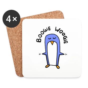 Pinguin tanzt boogie woogie - Untersetzer (4er-Set) - Weiß - Vorne