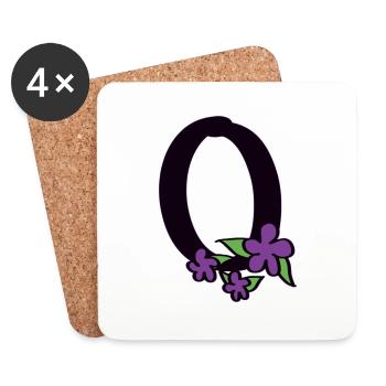 O for Optimist - Coasters (set of 4) - white - Front