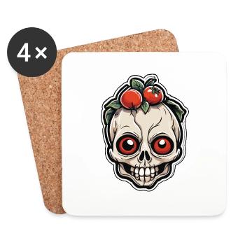 Tomato Skull - Untersetzer (4er-Set) - Weiß - Vorne