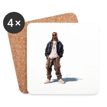 casual hip-hopper - Coasters (set of 4) - white - Front
