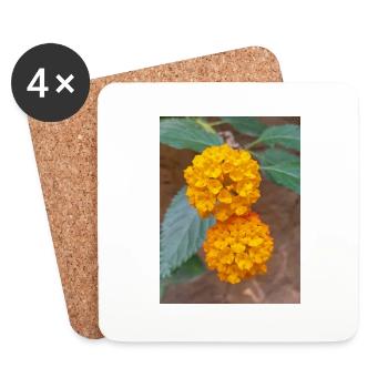 Lantana auch spanische Flagge Wandelröschen Lantana - Untersetzer (4er-Set) - Weiß - Vorne