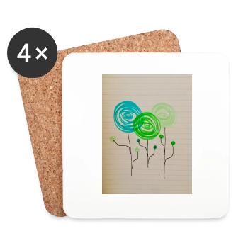 Forest draw - Coasters (set of 4) - white - Front