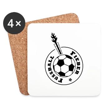 Fussball-Fieber (schwarz) - Untersetzer (4er-Set) - Weiß - Vorne