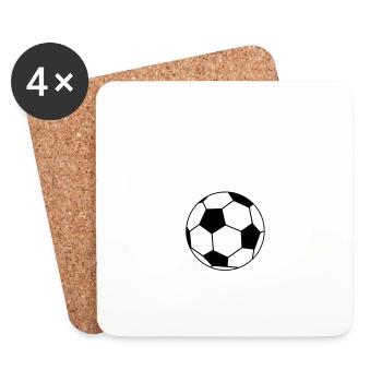 Fußball-Fieber (weiß-weißer Ball) - Untersetzer (4er-Set) - Weiß - Vorne
