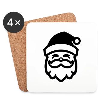 Kleiner Weihnachtsmann - Untersetzer (4er-Set) - Weiß - Vorne