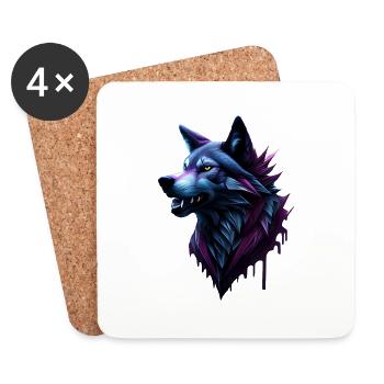Wolf - Coasters (set of 4) - white - Front