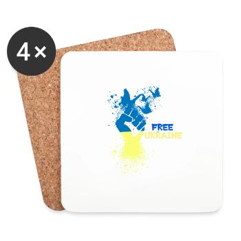 Free Ukraine, Ukraine, freedom, Graffiti - Coasters (set of 4) - white - Front