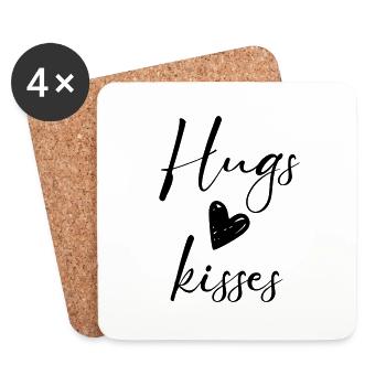 hugs kisses - Untersetzer (4er-Set) - Weiß - Vorne