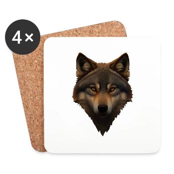 Wolf - Untersetzer (4er-Set) - Weiß - Vorne