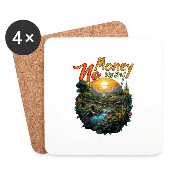 No Money No Cry - Coasters (set of 4) - white - Front