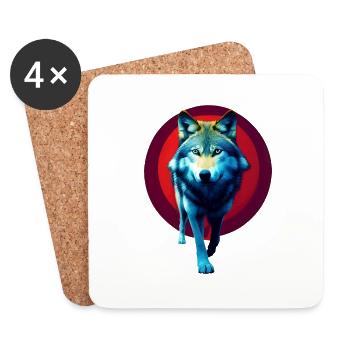 Wolf - Untersetzer (4er-Set) - Weiß - Vorne
