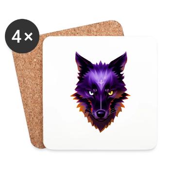 Wolf - Coasters (set of 4) - white - Front