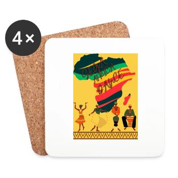 Danse africaine - Dessous de verre (lot de 4) - blanc - Devant