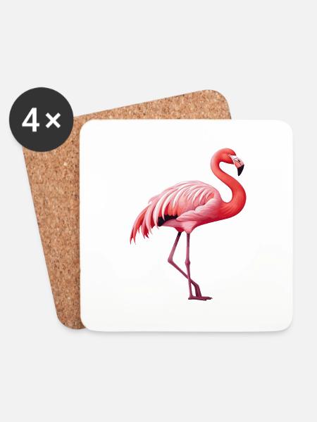 Flamingo - Coasters (set of 4) - white