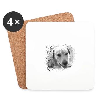 Labrador, Golden Retriever, graffit, malerei - Untersetzer (4er-Set) - Weiß - Vorne