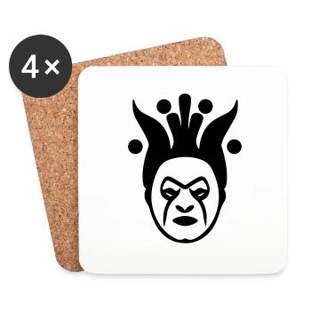 clown - Dessous de verre (lot de 4) - blanc - Devant