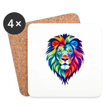 colorful lion - Coasters (set of 4) - white - Front
