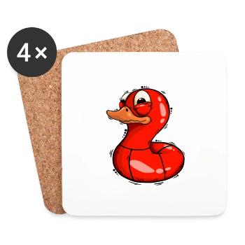 Ente - Untersetzer (4er-Set) - Weiß - Vorne