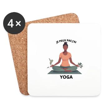 Je peux pas j'ai YOGA - Dessous de verre (lot de 4) - blanc - Devant