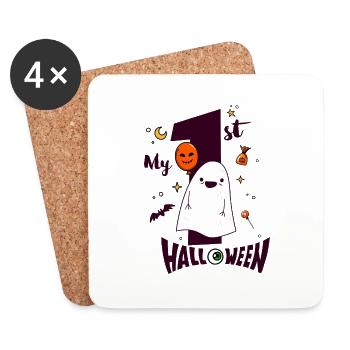 Mon premier Halloween - Dessous de verre (lot de 4) - blanc - Devant