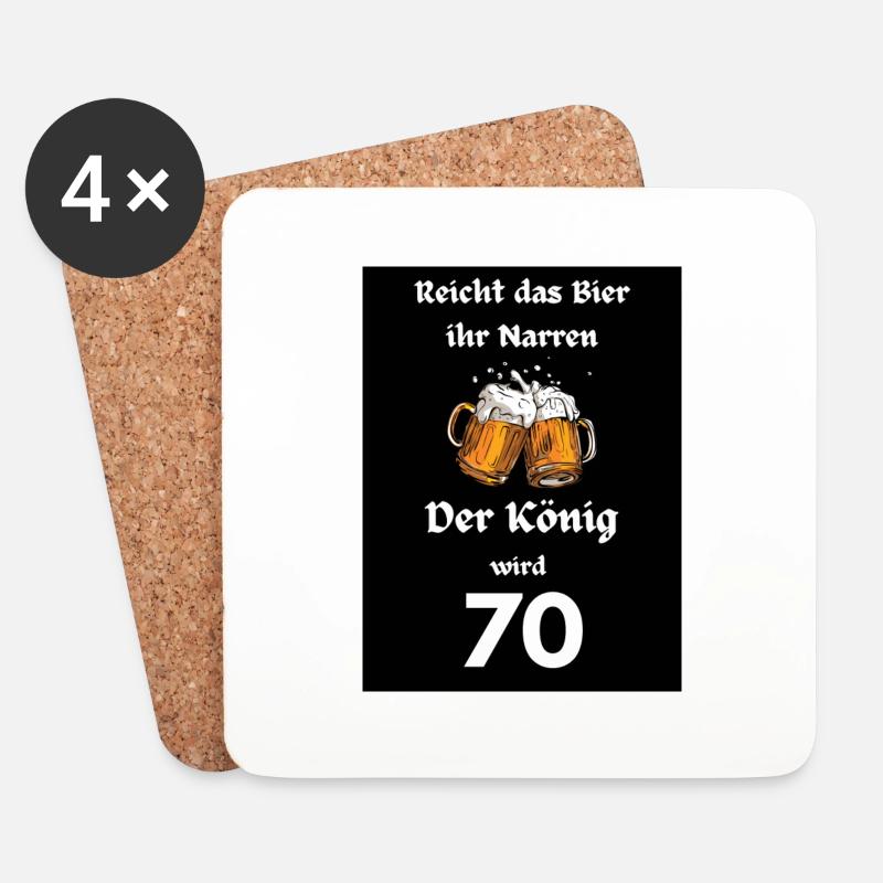 Reicht das Bier 70 - Untersetzer (4er-Set) - Weiß