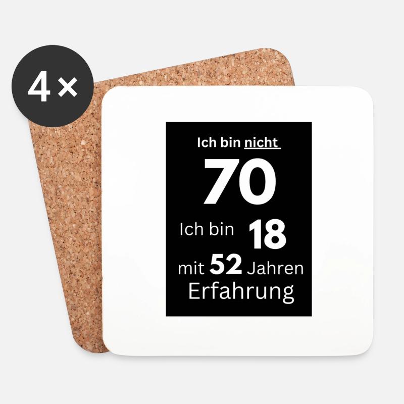Ich bin nicht 70 - Untersetzer (4er-Set) - Weiß