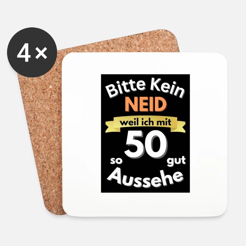 Kein Neid das ich so gut aussehe mit 50 - Untersetzer (4er-Set) - Weiß