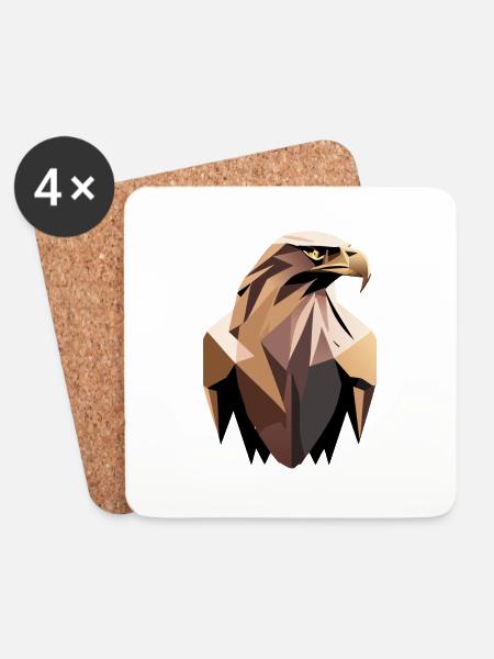 Steinadler - Untersetzer (4er-Set) - Weiß