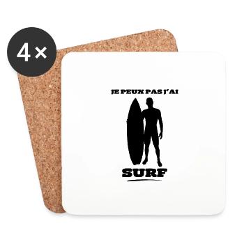 Je peux pas j'ai Surf - Dessous de verre (lot de 4) - blanc - Devant